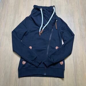 Wanakome Jacket Sz XS Womens Hestia Cowl Neck Asymmetrical Zipper Outdoor Black